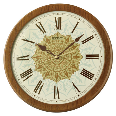 QXA857ZLH Traditional Wall Clock, Brown