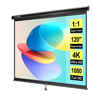VIVOHOME Outdoor Manual Projector Screen Projector Screen