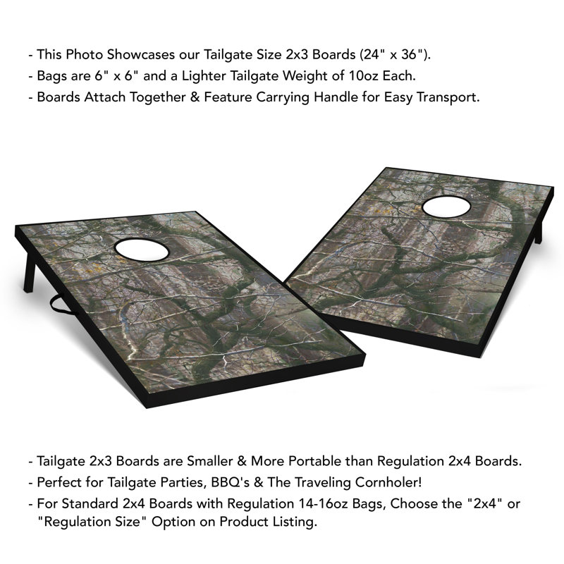 2' X 3' Wooded Camo Tailgate Size Cornhole Set