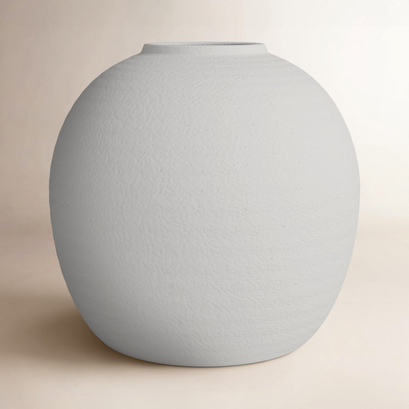 Vase de table en céramique fait à la main Abie, H 10,75 po x l 11,5 po x P 11,5 po