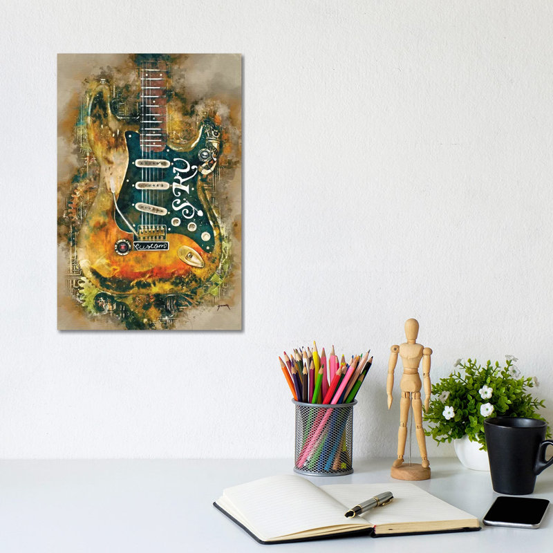 Stevie Ray's Steampunk Guitar - Wrapped Canvas Gallery-Wrapped Canvas Giclée, 20.32 cm H x 30.48 cm W