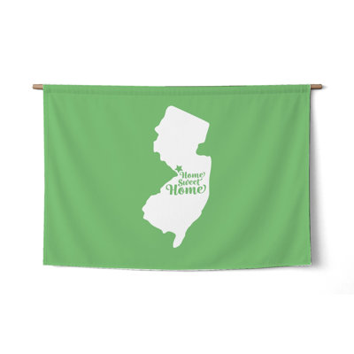 Douce maison Trenton — Silhouette de l'État du New Jersey — Tapisserie murale tissée de paysage