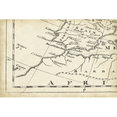 Map Of Europe Grid VII by T. Jeffreys - Wrapped Canvas Print