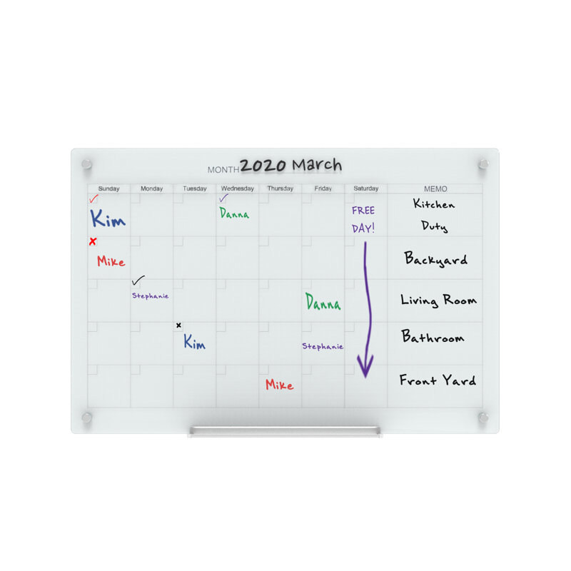 Audio-Visual Direct Yes Glass Glass Board, 24" H x 36" L, White