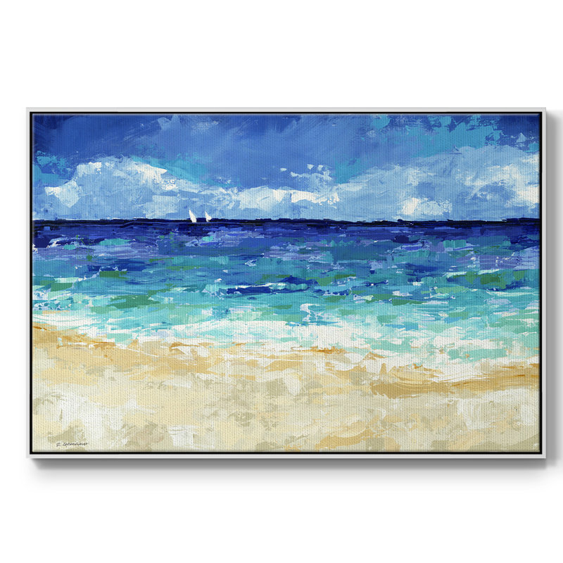 Ensoleillé, reproduction sur toile encadrée, H 17 po x l 25 po x P 2 po, Cadre blanc