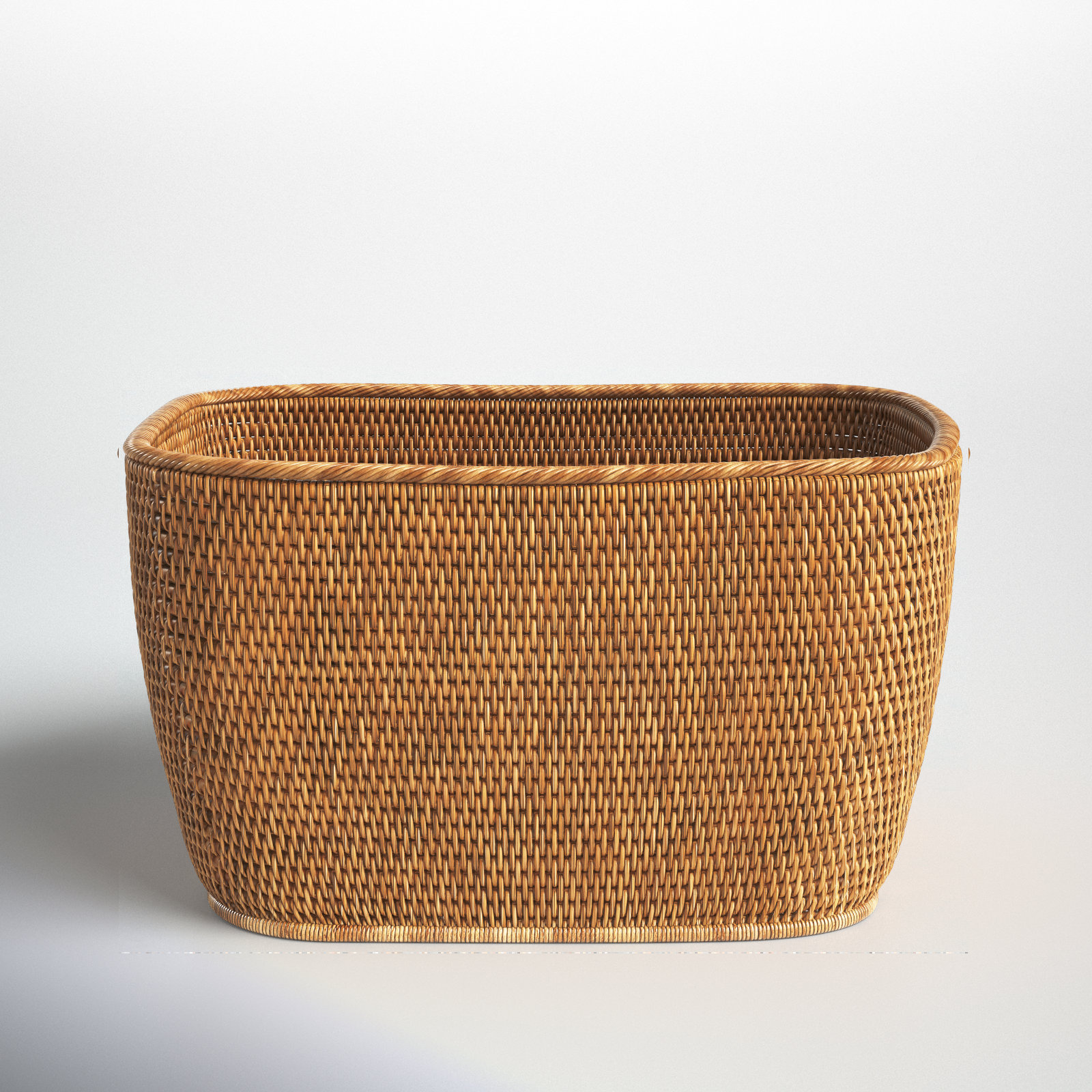 Handmade Rattan Storage Bin, 13" H x 20" W x 24" D, Honey Brown