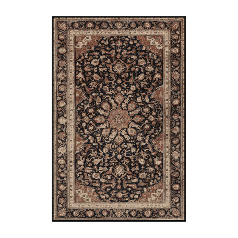 Machine Washable Persian Brown Area Rug, Rectangle 8' x 10'