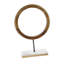 Constantino Mango Wood Circle Geometric Decorative Brown Sculpture with Marble Stand