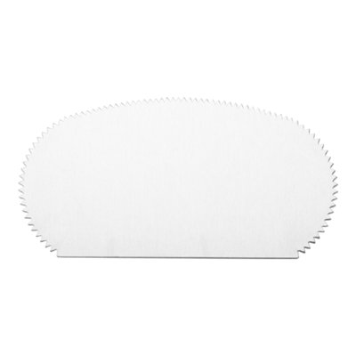 Restaurantware-Pastry Tek 4.8 Inch x 2.5 Inch Cake Scraper, 1 2-Pattern Cake Smoother - Fine Tooth Edges, Straight Edges, Metal Icing Smoother, Hanging Hole, For Decorating Or Sculpting Desserts