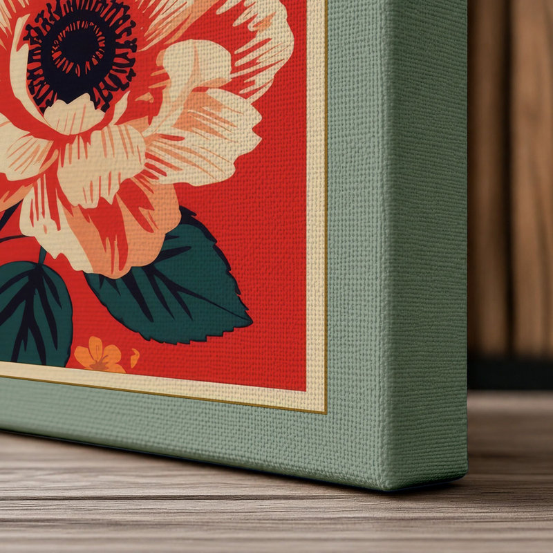 Blooming Garden Botanical - Wrapped Canvas, 18x12 - 45.7 x 30.5 cm, Sage Border