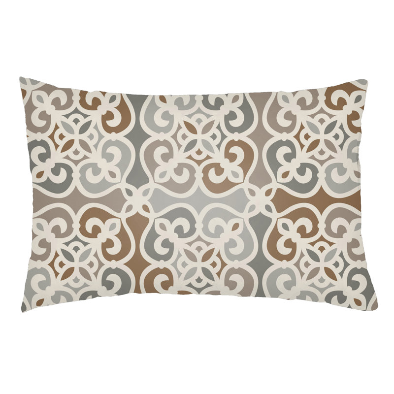 Alvey Indoor/Outdoor Lumbar Pillow, Light Gray/Gray