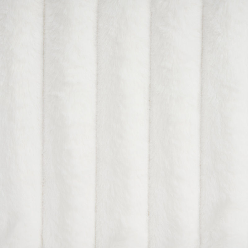 Boucle Upholstered Bed with Wavy Headboard, Queen