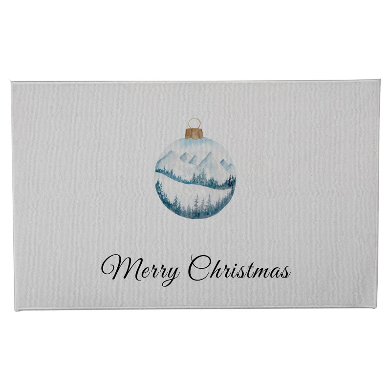 Paillasson Merry Christmas, Blanc d'hiver, L 17 po x L 24 po