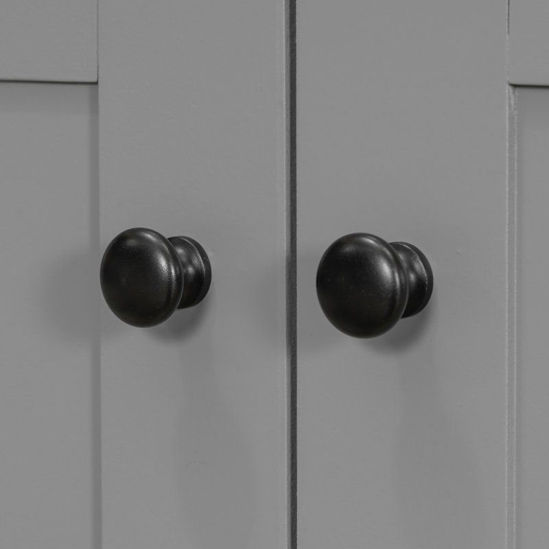 Meuble-lavabo gris 36 po avec lavabo en céramique, armoire de rangement abondante, 2 portes à fermeture douce et 5 tiroirs