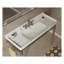 Lavabo de salle de bain VICI en céramique blanche de 122 cm (48 po) avec 3 trous prépercés pour robinetterie et trop-plein