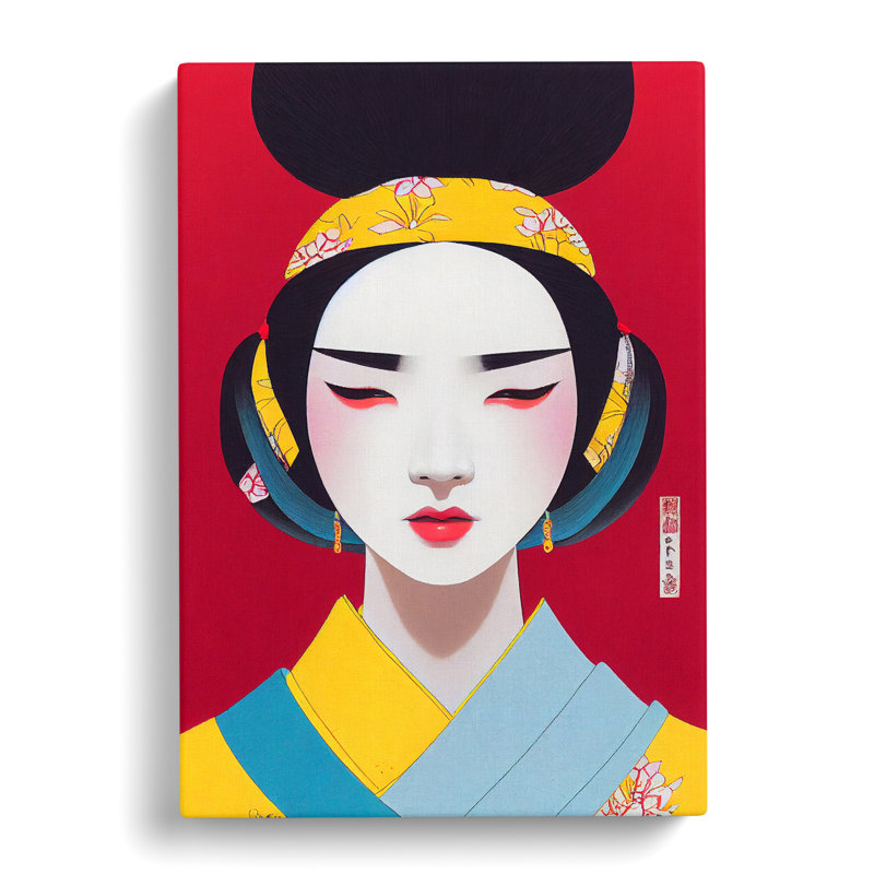 Geisha Portrait No.5 - Wrapped Canvas, 50cm H x 35cm W x 3cm D