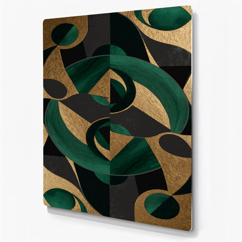 Abstract Shapes 28 Grey Metal Wall Art, 11" H x 14" W