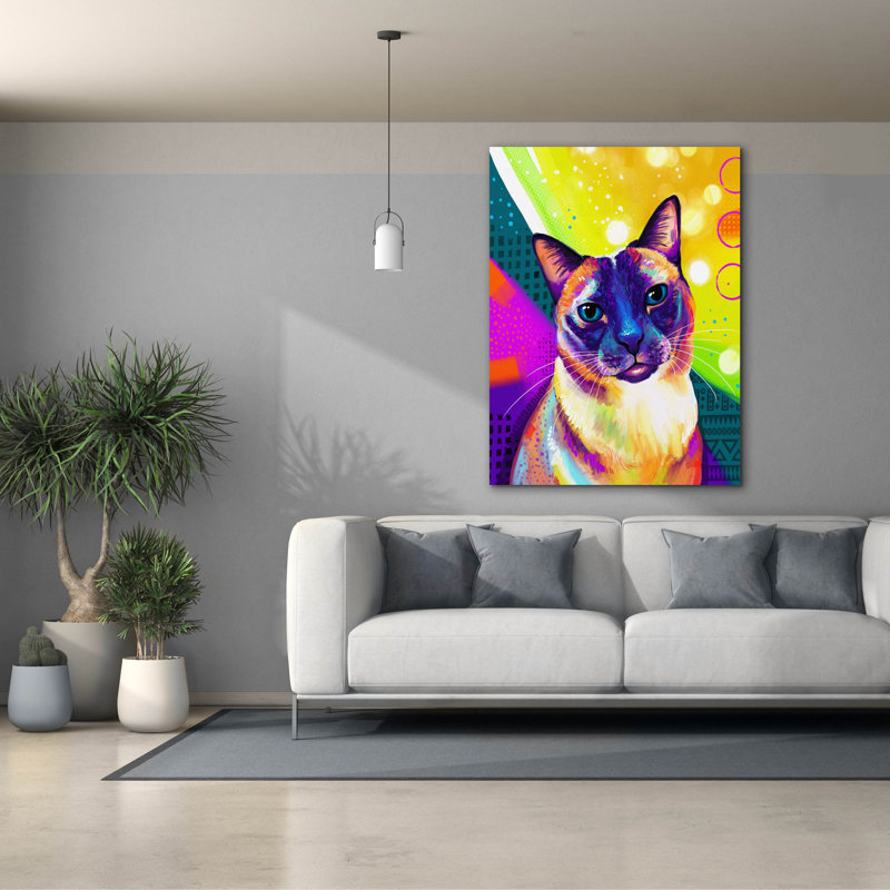 «Pop Art Siamese» par Furbaby Affiliates, art mural sur toile, H 54 po x l 40 po x P 1,5 po