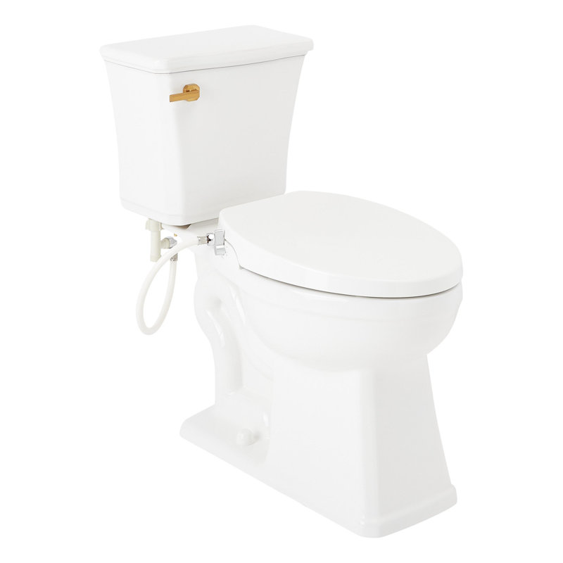 Benbrook 1.28 GPF Two Piece Elongated Toilet, Brushed Gold