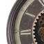 Hez Classic Round Wall Clock, Moving Gear Mechanism, 23 Inch Dark Brown