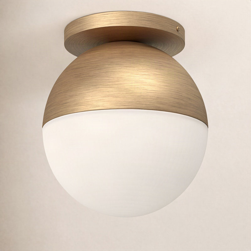 Monae Glass Flush Mount, Brushed Gold, 10.75" H x 9.88" W x 9.88" D