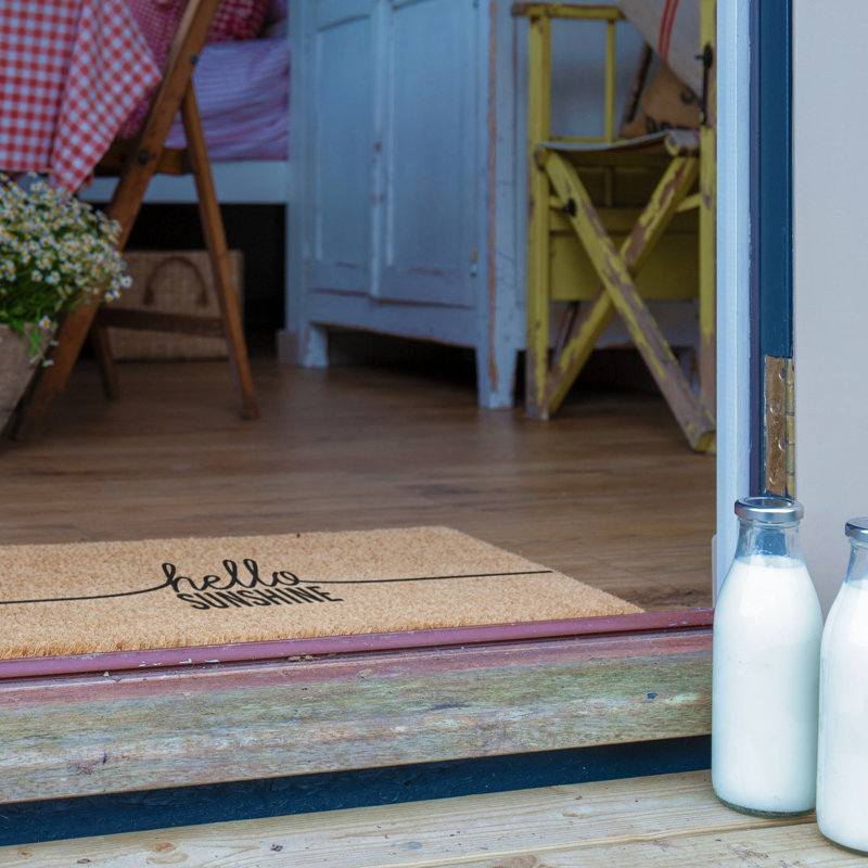 Hello Sunshine Coir Doormat, 40cm W x 120cm L