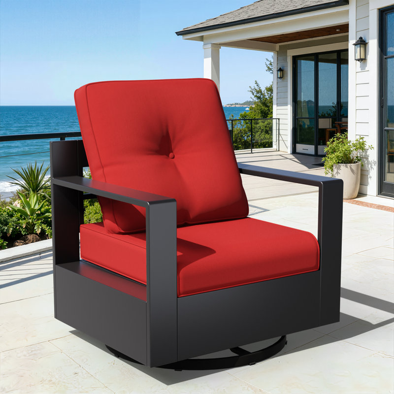 Adwin Outdoor 4" Deep Seat Cushion Set With Olefin Fabric, Red, 10