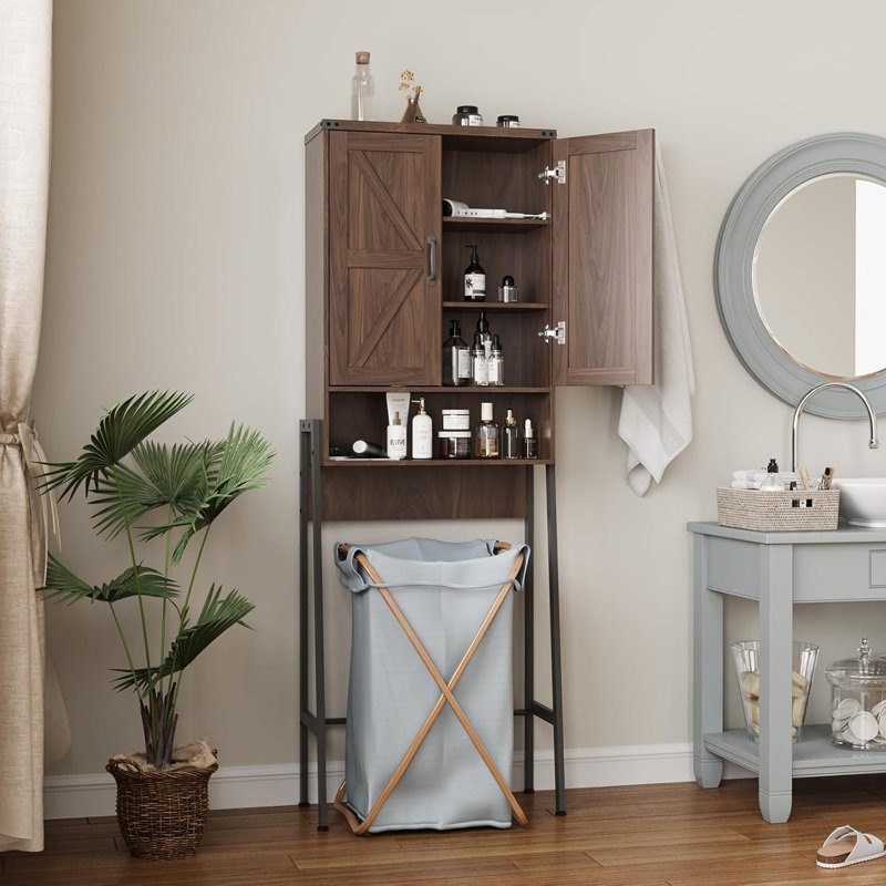 Armoire de rangement au-dessus de la toilette à 2 portes, Espresso