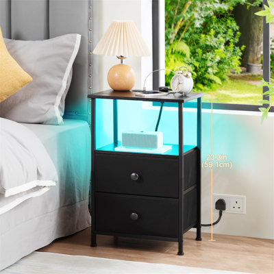 39cm W Metal Bedside Table