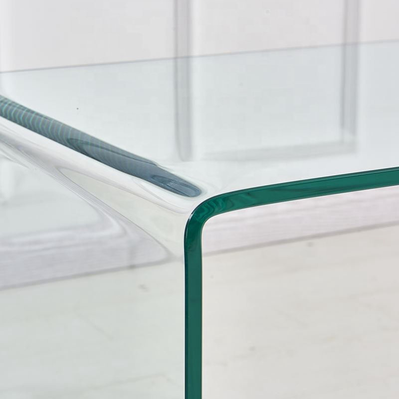 Table basse, table basse, table de salon avec surface en verre trempé, Clair, H 17,72 po x L 19,72 po x l 15,8 po