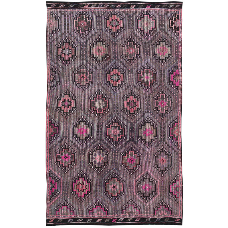 Tapis unique brun / rose 5 pi 10 po x 9 pi 10 po Jijim