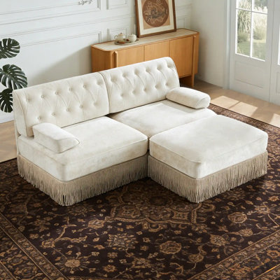 Canapé modulaire en L 76,6 po Chesterfield