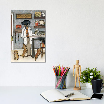 The Doxie Dogtor by Jamie Morath - Wrapped Canvas Graphic Art 1 Piece Wrapped Canvas Wall Art