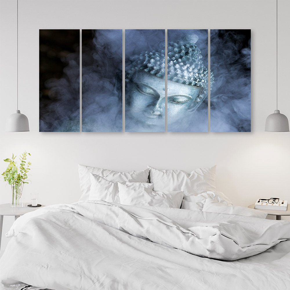 Leinwandbild Buddha Zen Mist Blue