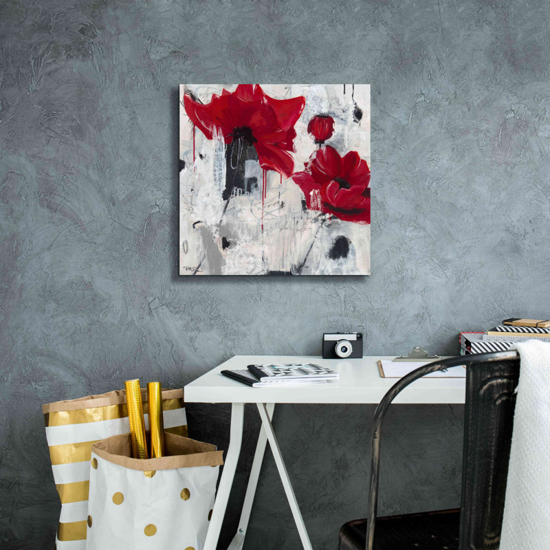 «Poppy Love» par Pamela K. Beer, impression sur toile, H 18 po x l 18 po x P 0,75 po