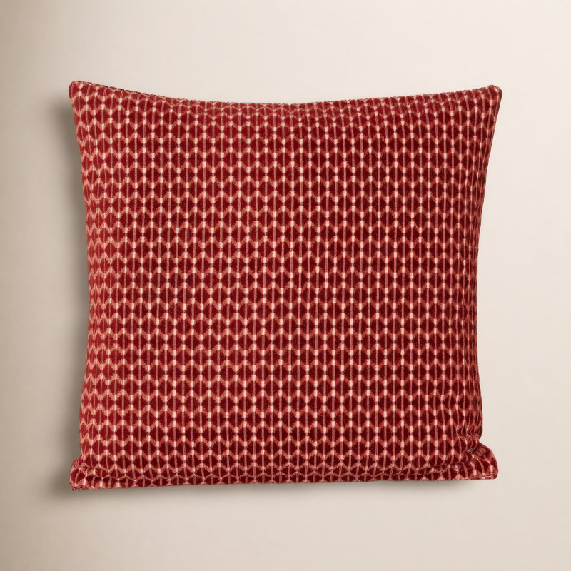 Coussin décoratif, Carré 20 po, Polyester, Rouge