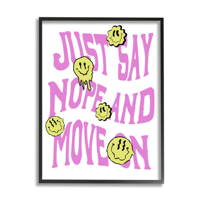 «Bb-509», encadré «Just Say Nope», phrase sur toile par LulusimonSTUDI, art textuel