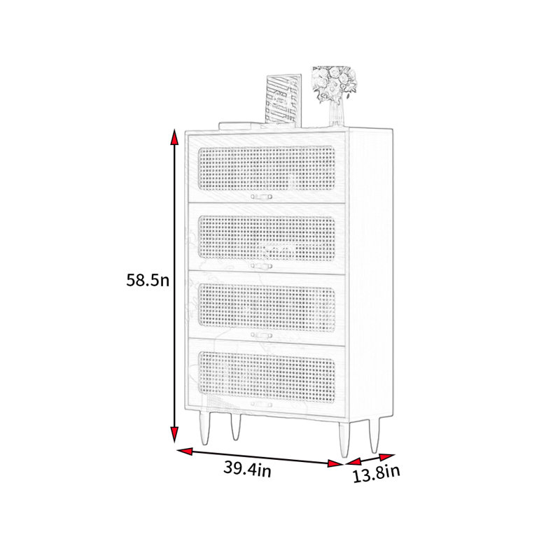 Demecio, (4 tablettes) H 58,5 po x l 39,4 po x P 13,8 po