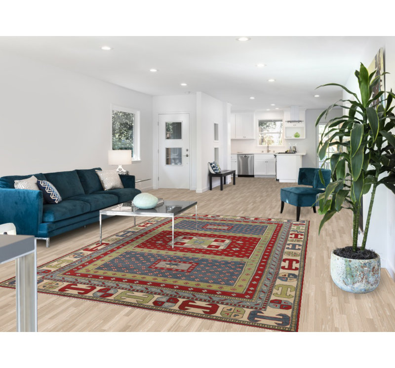 Geometric Kazak Oriental Area Rug