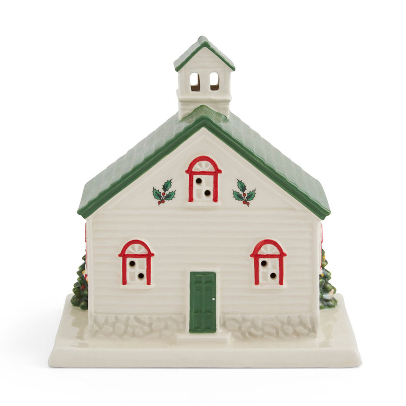 Spode Christmas Tree Led School House 5.5"