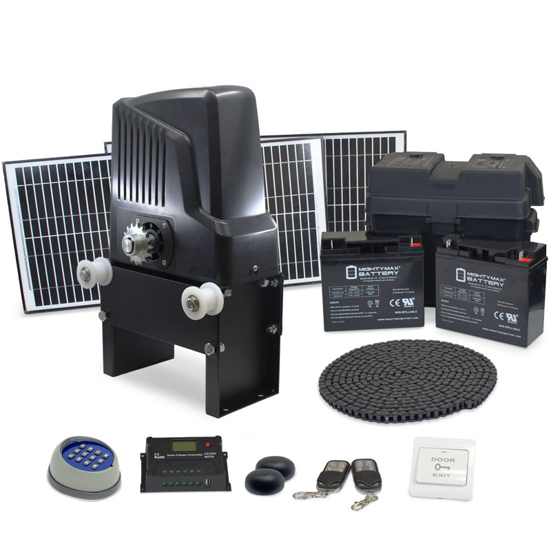 Ouvre-porte coulissant à chaîne - Ensemble solaire 60W AC1100
