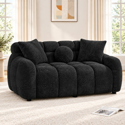64.7" Chenille Upholstered Bubble Tufted Loveseat Sofa