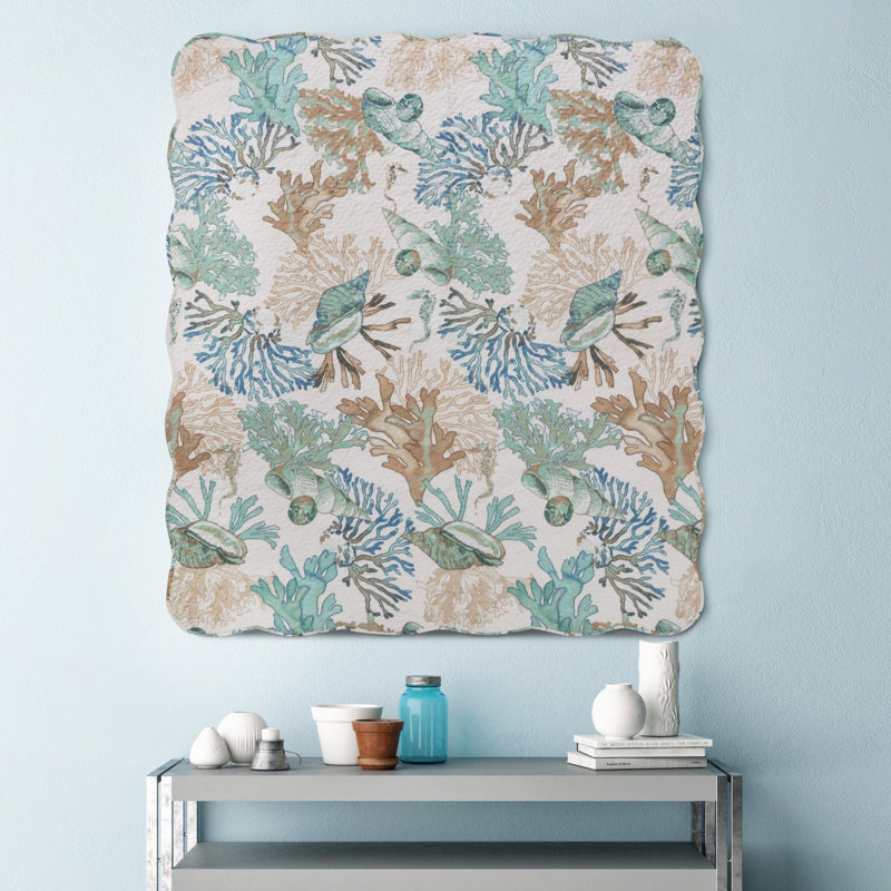 Atlantis Quilted Reversible Throw, Jade