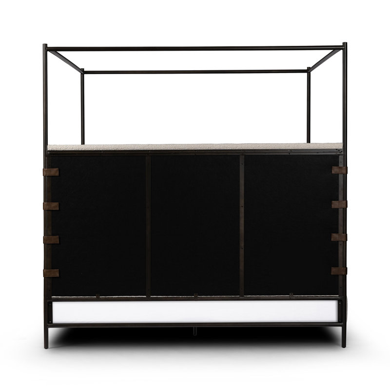 Anderson Upholstered King Canopy Bed, Queen, Knoll Natural