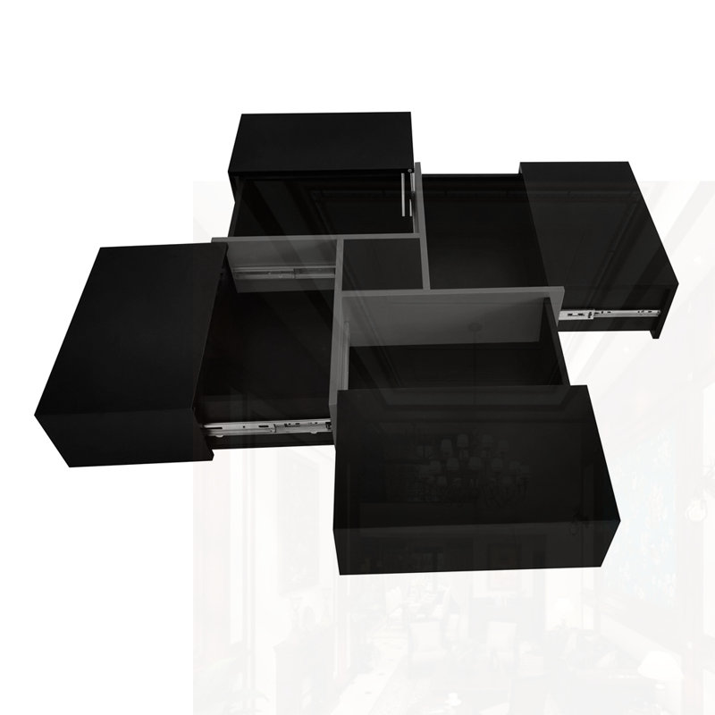 Table basse au design unique, Noir, Noir