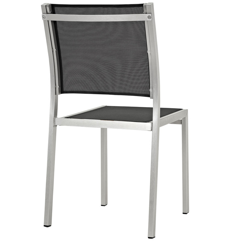 Chaise d'appoint d'extérieur en aluminium Shore, Noir