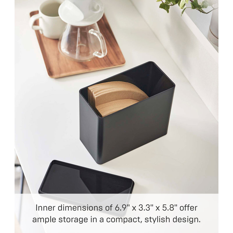 Black Polypropylene Coffee Filter Storage Case with Lid