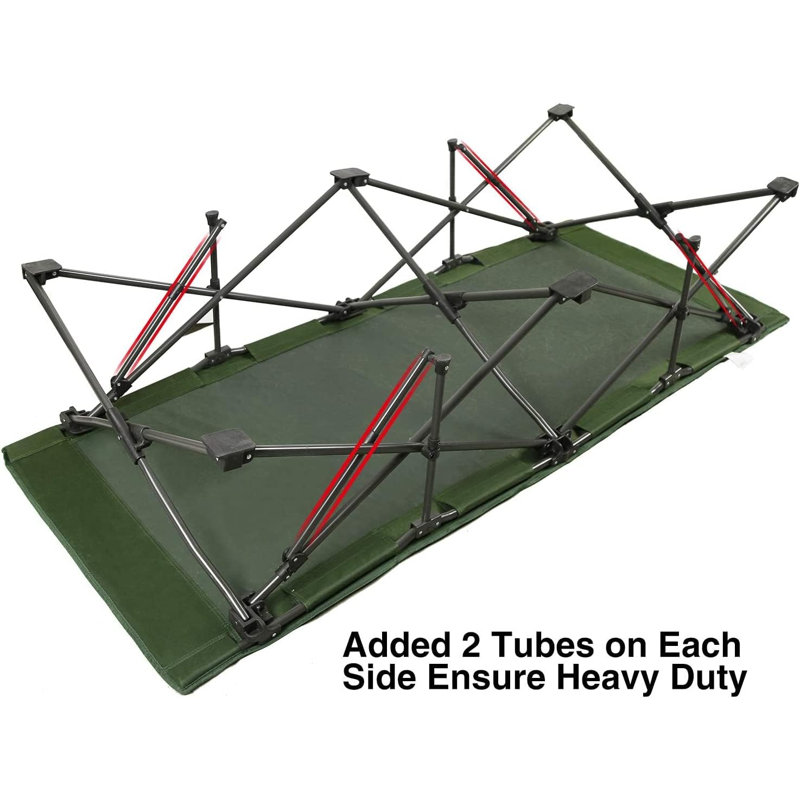 33" Oversized Folding Cot with Carry Bag for Indoor & Outdoor Use, Green