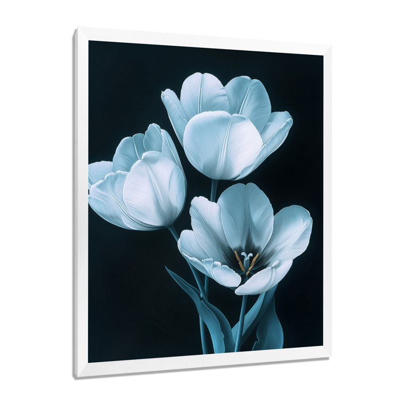 Frohlinger - impression sur toile florale, H 40 po x l 30 po, Reproduction encadrée sans passe-partout, Blanc