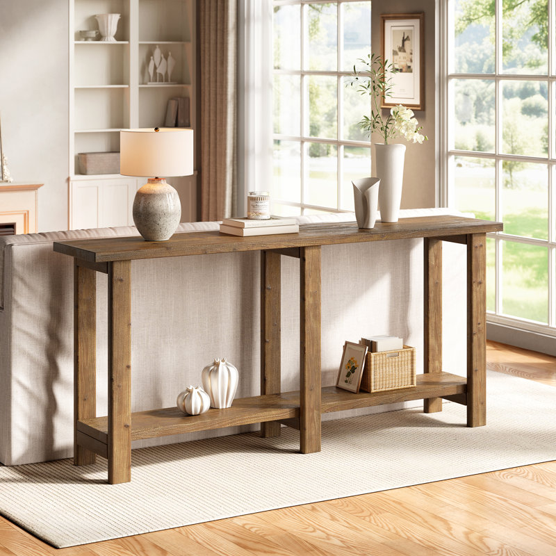 Console en bois massif 70,86 po, Brun